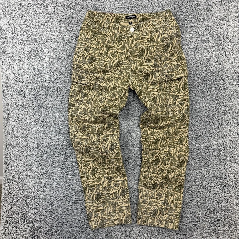 True Religion Pants Mens 30x32 Green Camo Cargo Canvas Flap Pockets Streetwear